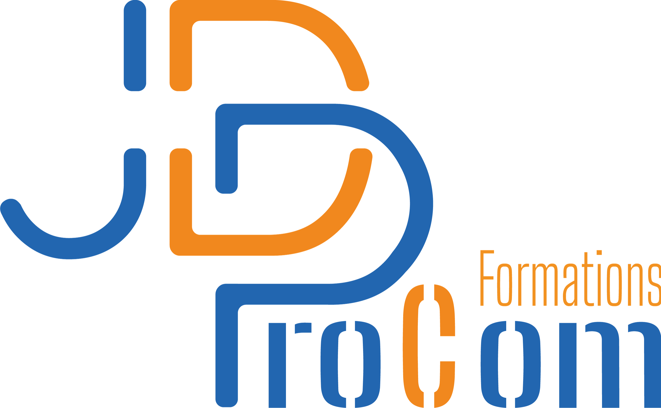logo JD Procom Formations écrit en orange et bleui